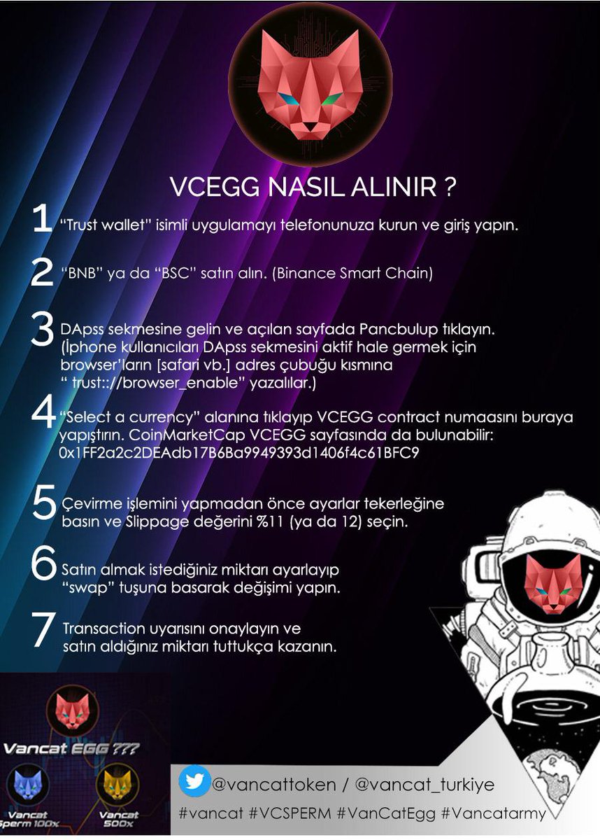VANCATTR1's tweet photo. @gokhanozoguz İsmini Van Kedilerinden alan son zamanlarda yatırımcılarının yüzünü güldürmeye devam eden yerli ve milli olan #Vancattoken nasıl alabilirim??
#vancattokenarmy #VancatEgg #Binance https://t.co/OpgqRZm7zg