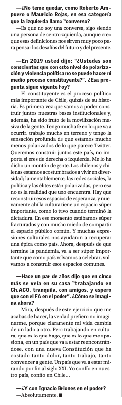 javiparada's tweet photo. "Un nuevo ciclo requiere nuevos pactos". Les comparto entrevista que me hizo @paulacoddou, donde explico algunas de las razones de mi incorporación al equipo de @ignaciobriones_ #unfuturojuntos https://t.co/Ql0KYBCG8j