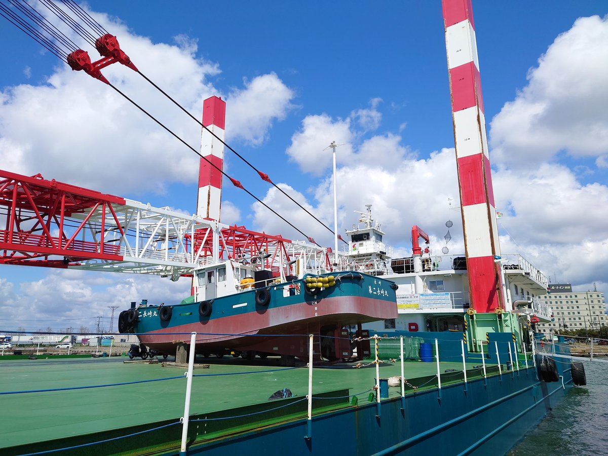 ③(株)西海建設さんの起重機船「第六長崎号プッシャー式起重機船(通称