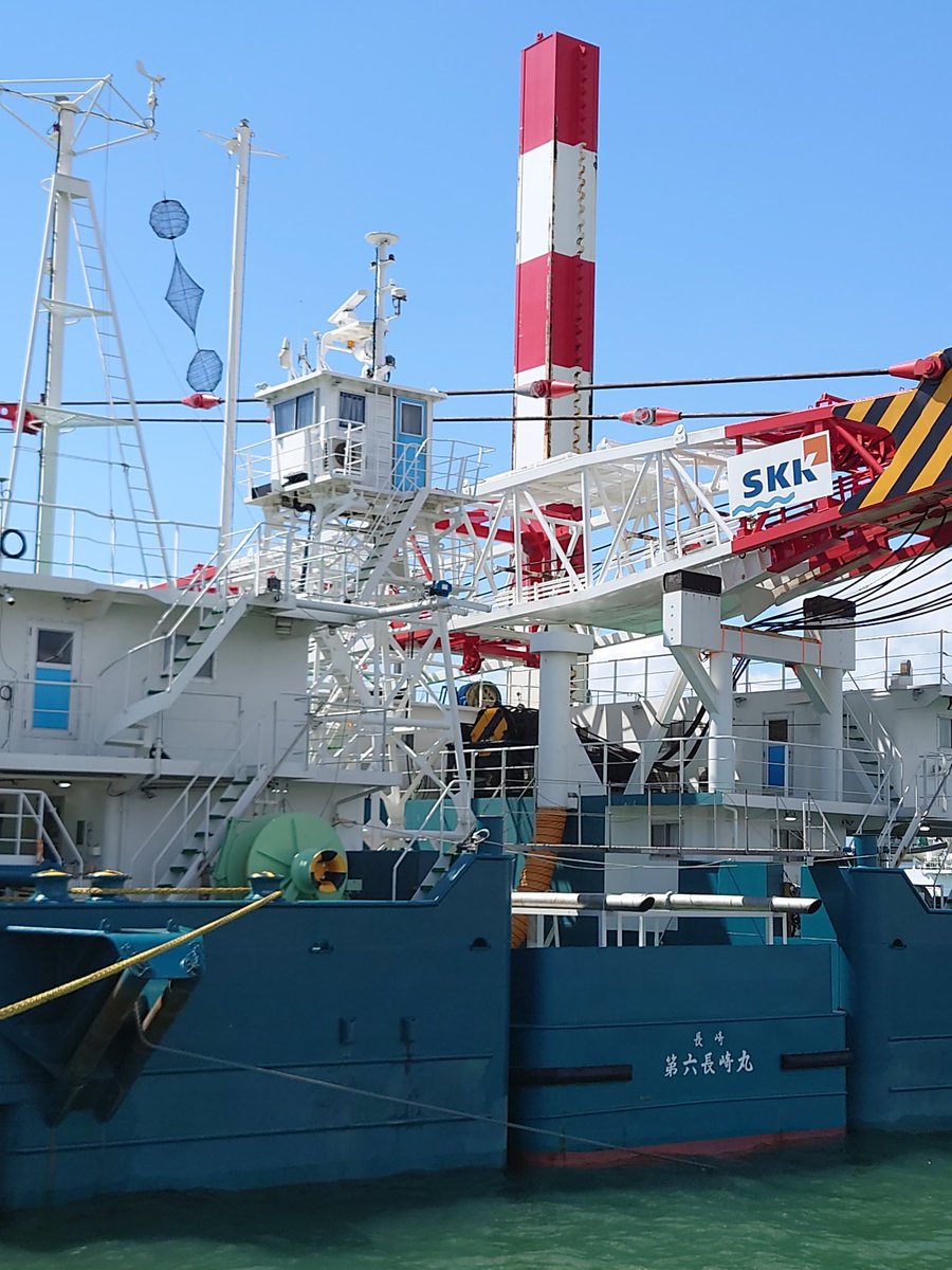 ③(株)西海建設さんの起重機船「第六長崎号プッシャー式起重機船(通称