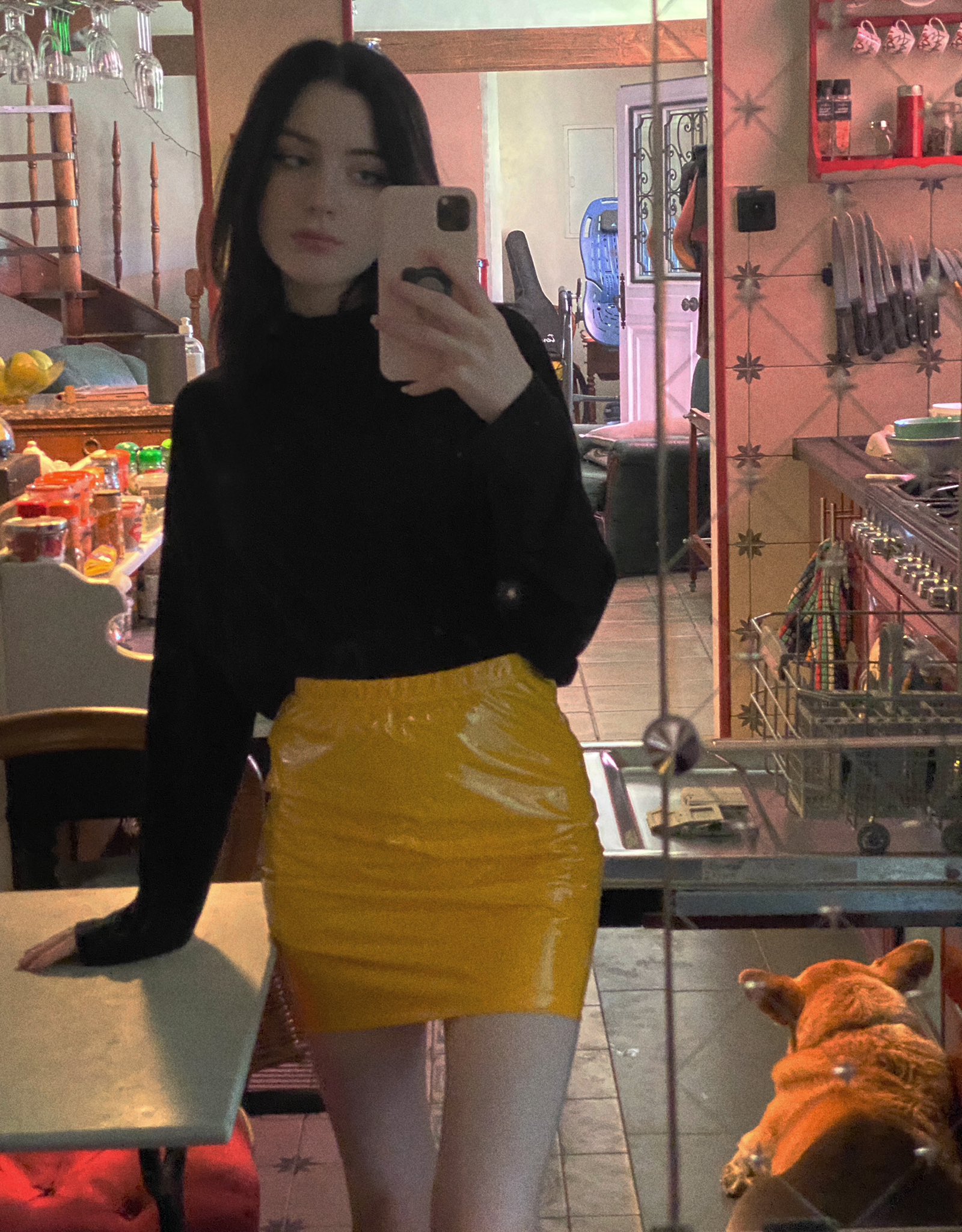 Vinyl top skirt yellow