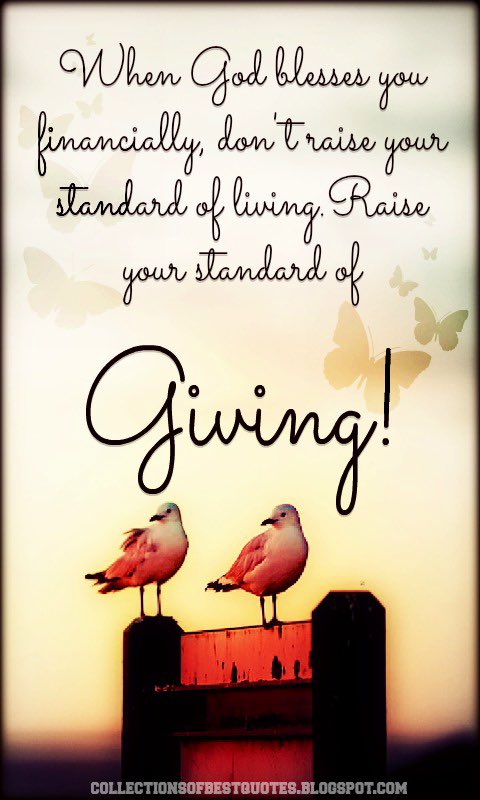 When God Blesses You Financially... Do Not raise your Standard of Living. Raise your Standard of GIVING‼️💖
#Blessed #Charity #HelpOthers #Compassion #MoralObligation  #Kindness