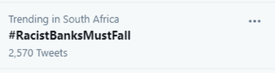 The hashtag was trending on Friday. Which is interesting, considering that the actual protest looked tiny, maybe 15 or twenty people.