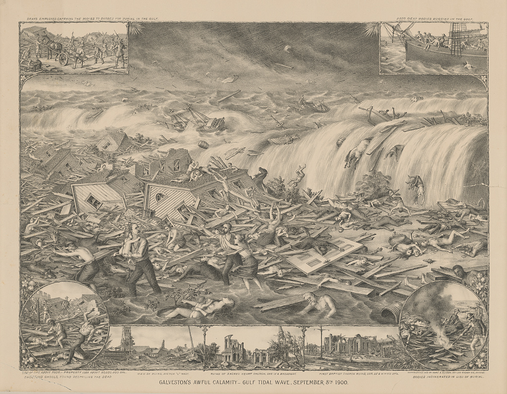 1900  #Galveston hurricane: Galveston was one of Texas' largest cities and was very, very wealthy. Disregarding  #statistics  #probabilities  #science  #data, plans for a seawall to protect the sandbar city were dismissed as ridiculous. Great article:  https://www.1900storm.com/isaaccline/isaacsstorm.html  #nature