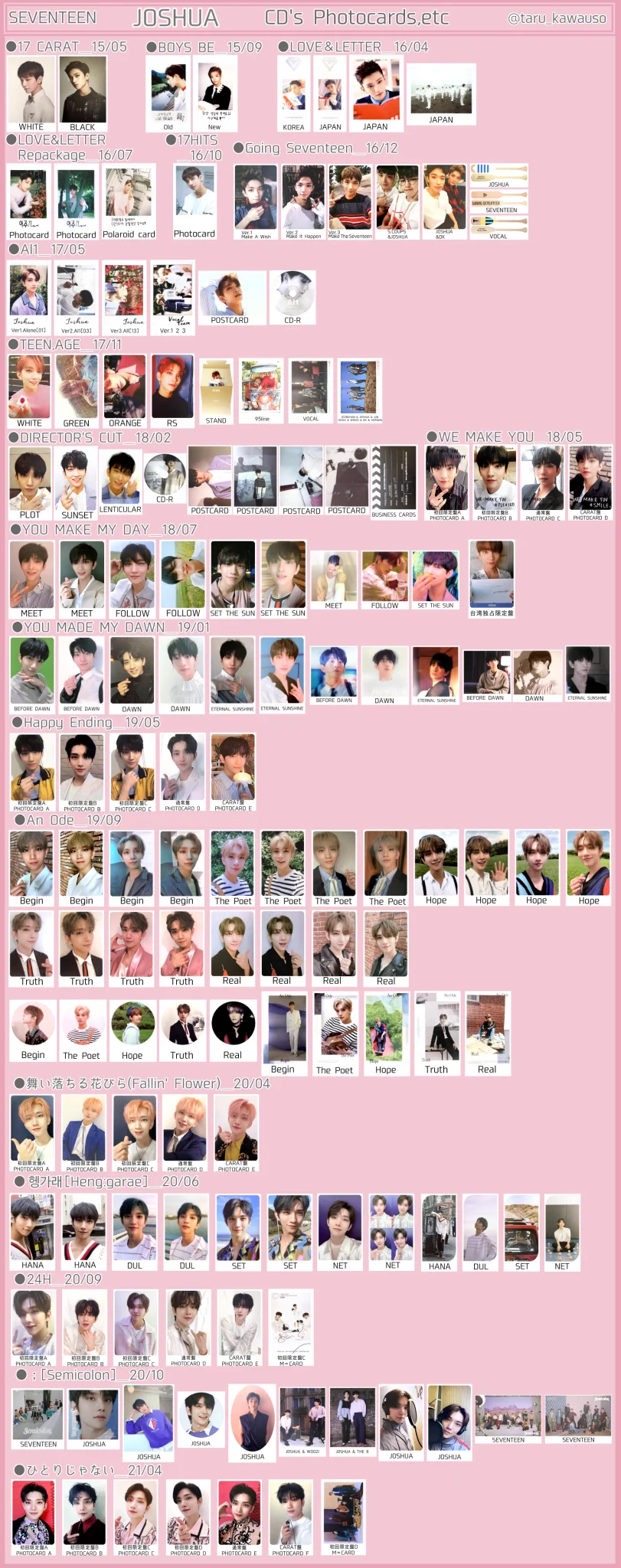 SEVENTEEN 過去トレカ まとめ売り たる*一覧 on X: 