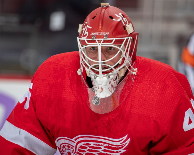 Detroit Red Wings Red Wings G Jonathan Bernier Wears Mask Designed By 5 Year Old Photo Dsn