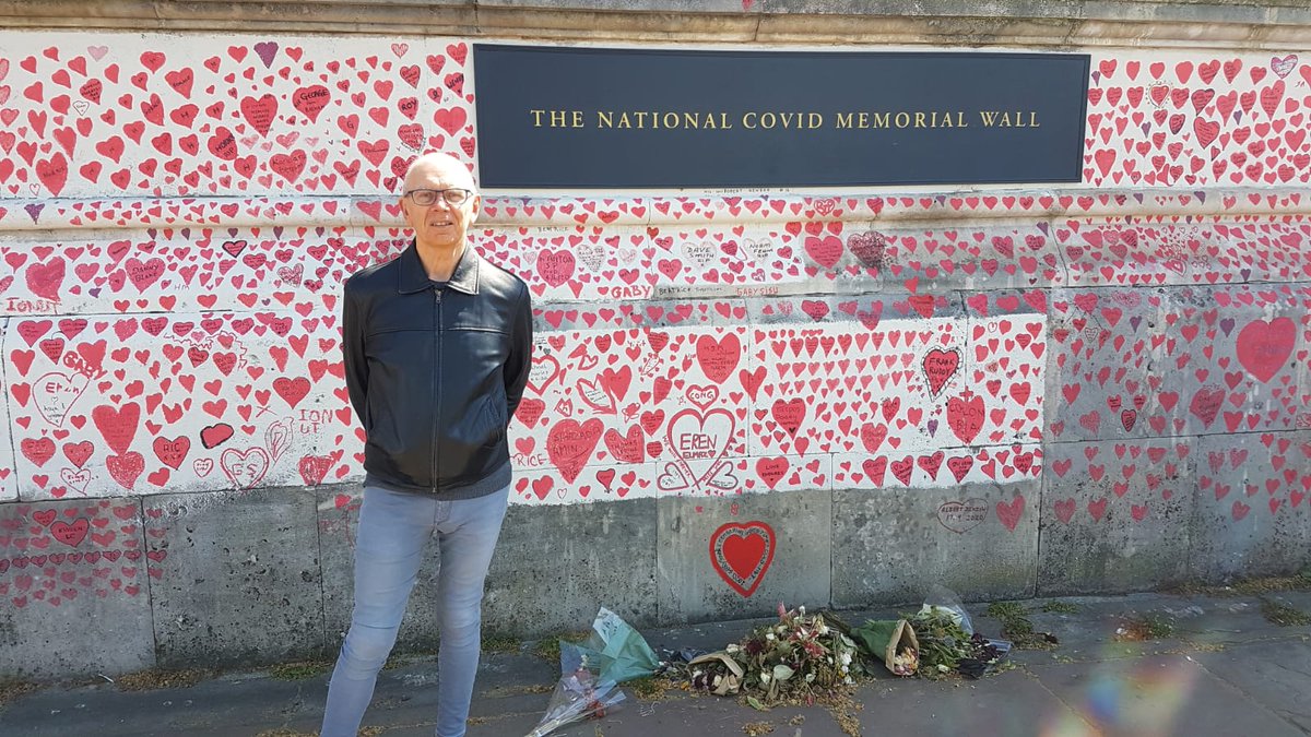 Yesterday we claimed one of the 150,000+ hearts at the National Covid Memorial Wall for my Grandad, Ron Trenchard ❤ on my Dad's 75th birthday. Go visit if you can, so many families didn't get to say goodbye. Across the river from Parliament...👀 <a href="/CovidMemorialUK/">The National Covid Memorial Wall</a> #covidmemorialuk