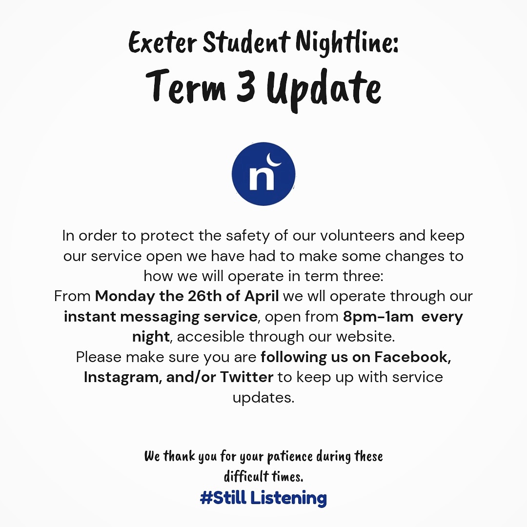 Exeter Nightline tweet media