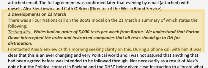 It’s now 22 March 2020. Suddenly, according to PHW’s boss, the Roche deal is off...again: “We understand that Porton Down [Public Health England] intercepted the order…”