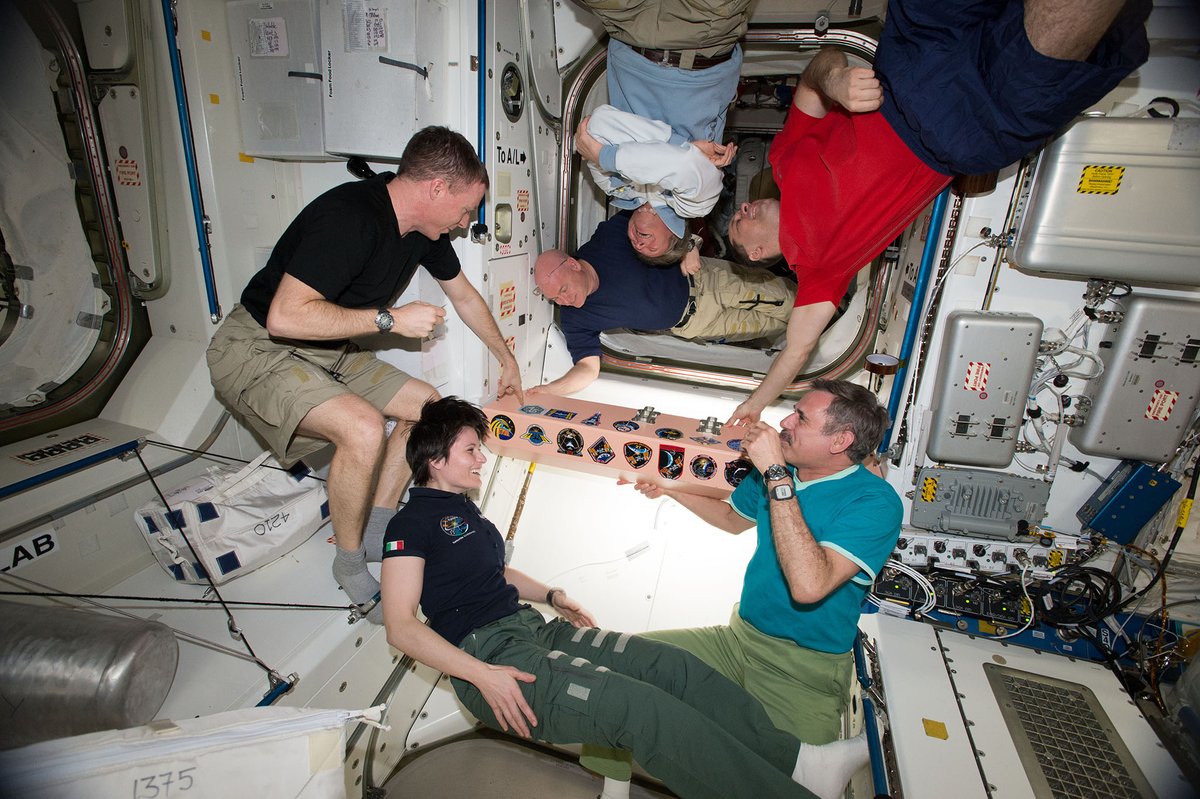 AstroTerry's tweet photo. It was a proud moment when we added our EXP43 sticker to the ISS.
#SundayFunDay https://t.co/OJRnOUSI6E