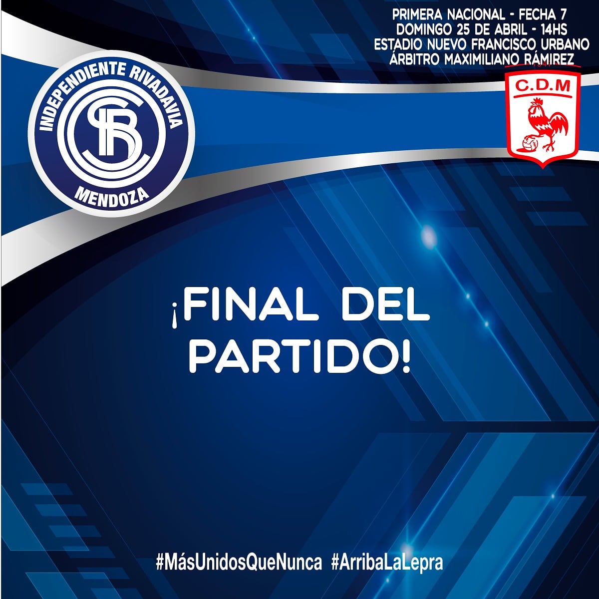 CSIRoficial's tweet image. #PrimeraNacional

⏹️¡Final del partido en el Nuevo Francisco Urbano!

Morón 2-2 CSIR

⚽ Matías Quiroga
⚽ Daniel Imperiale

#MásUnidosQueNunca
#ArribaLaLepra