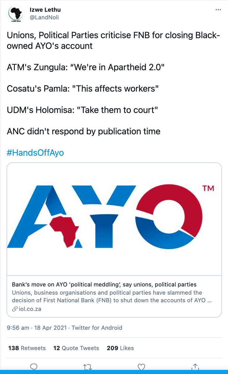 HandsoffAYO isn't as widespread as the other hashtag but it ORIGINATES with iol.Plus we have one of the OG RET influencers using it.