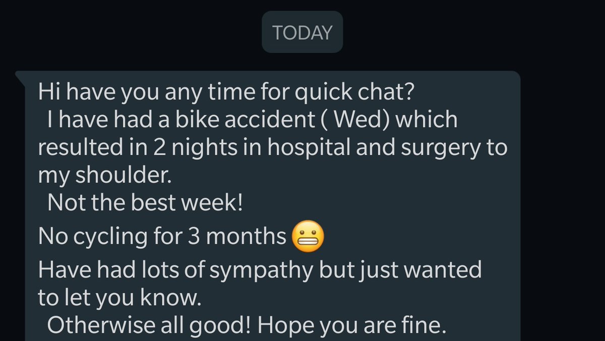 atJamesChannon's tweet photo. Mum nailing the trope of casually dropping some pretty hefty news in a delightfully casual way 

"Otherwise all good!" https://t.co/rjlf6jXgU7