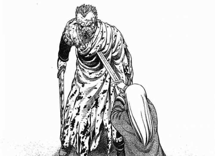 (thread) How Yukimura achieved a beautifully tragic prologue, through the use of Canute.From age 6 to 16, Thorfinn followed his father’s murderer under the goal of revenge, only for that same man to have his life taken by a prince who’d never slaughtered anyone before.