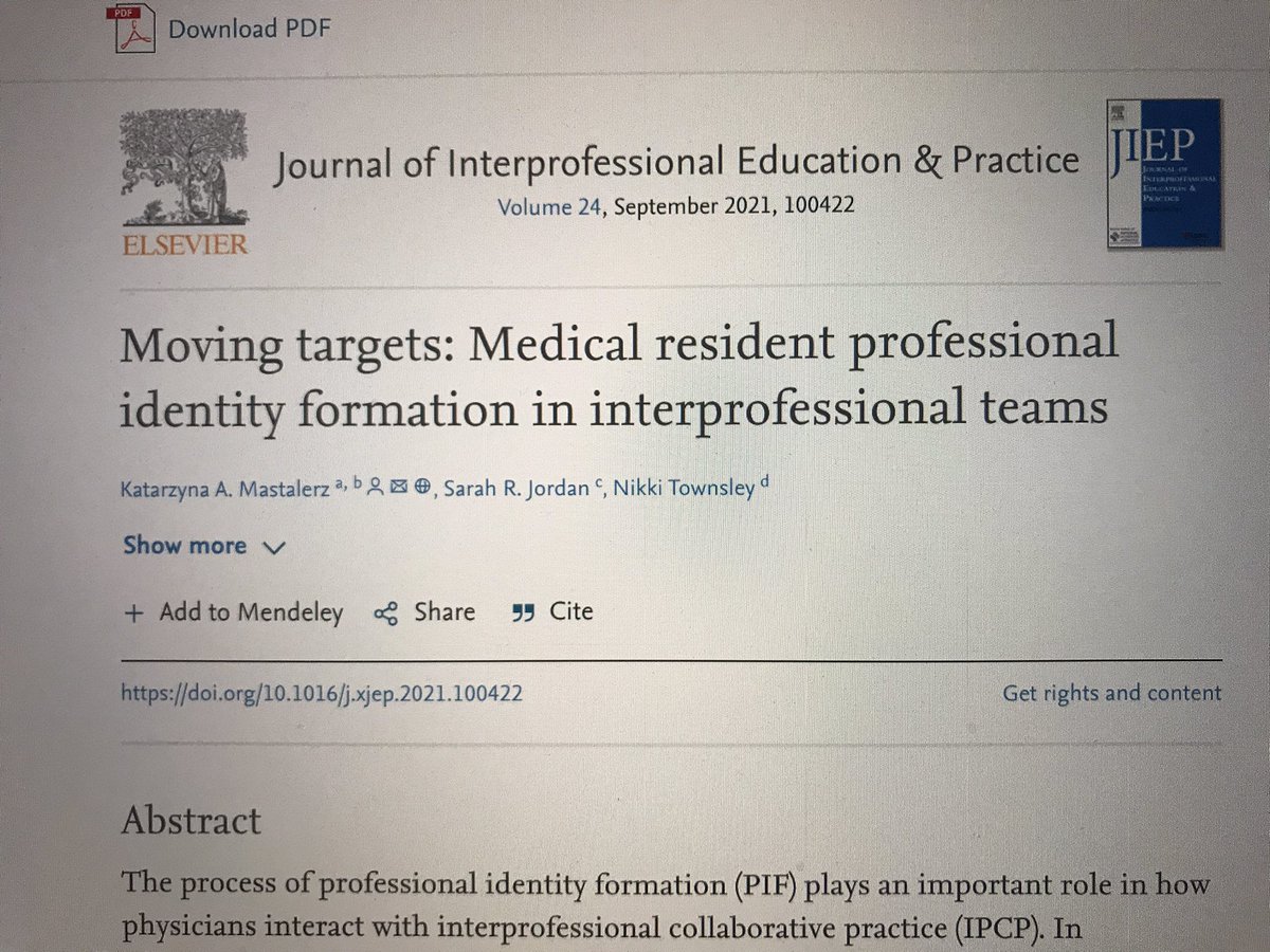 Check out our new work on resident professional identity formation &amp; how to improve teaming! <a href="/IPE_Journal/">JIEP</a> #MedEd authors.elsevier.com/a/1cwhW8YxyK-w…