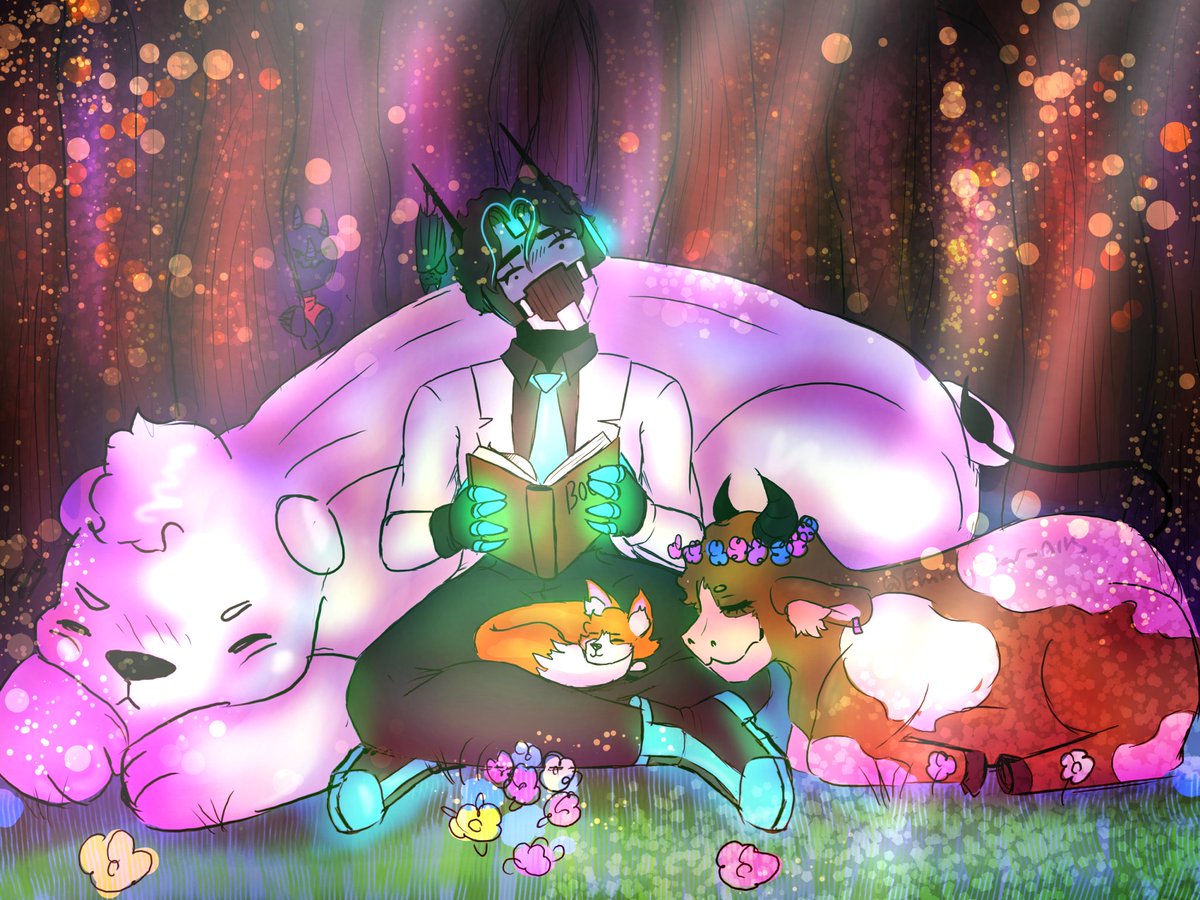 CyberNight_art's tweet photo. Have Kanoka and some fluffy friends (+ Rhino photo bombing)
Had to change things to let me post it, and I prefer it!
@DrKanoka @RhinoDragon20
#fanart #art #robot #polarbear #cow #fox #mrbat #rhino #dragon #glowing #photobombing #magical #mysticalforest #drawing #illustration # https://t.co/3AvDJXL4WQ