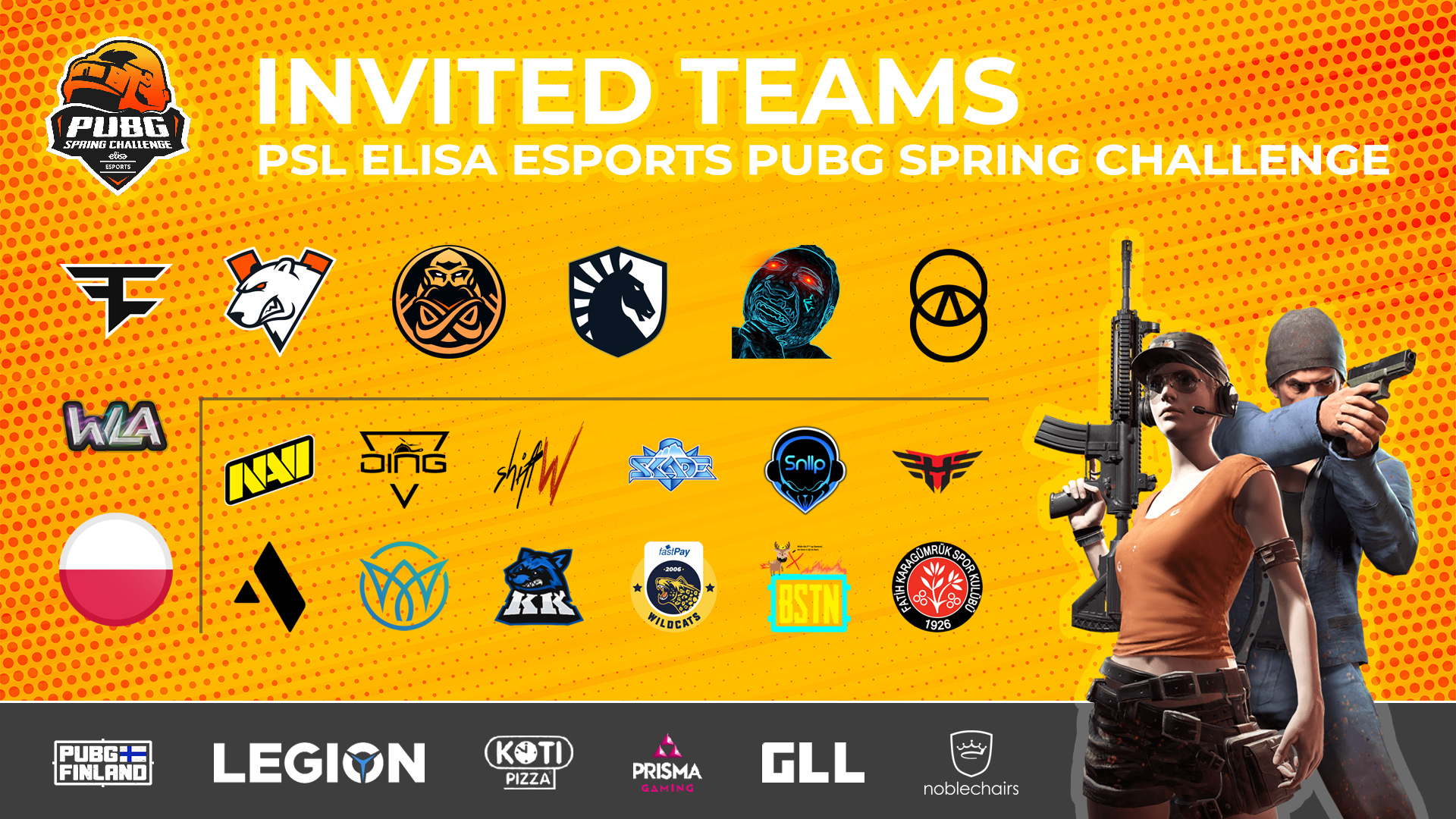 Teams invite. Логотип Elisa Esports.
