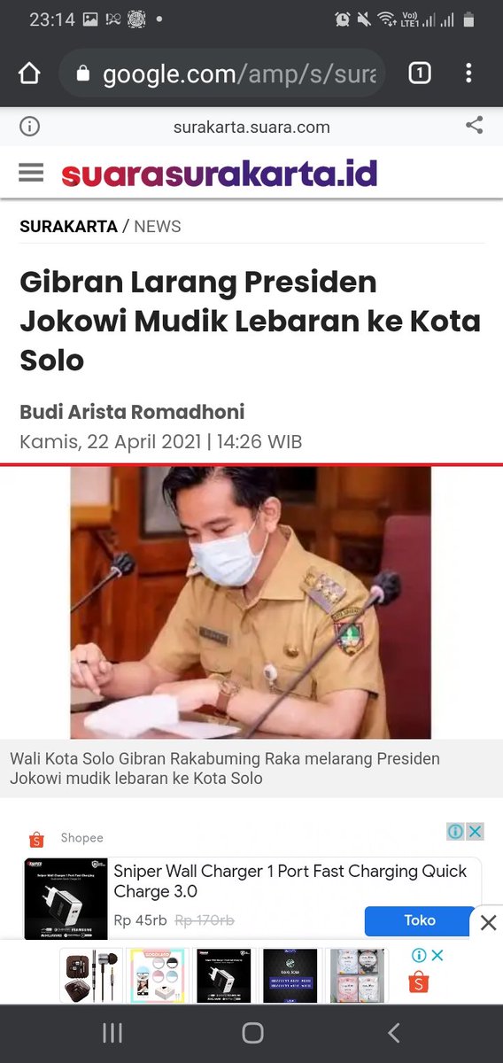 abu_waras's tweet photo. Dalam hal ini kita apresiasi kebijakan Walikota Solo yang berani melarang Presiden mudik ke kota Solo.

Gibran For 3024! https://t.co/LzwAbVKDNA