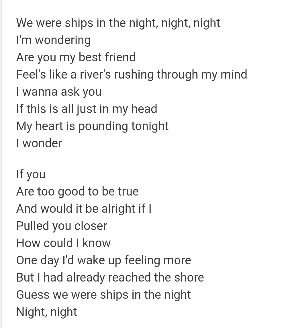 the lyrics of Sweet Night is like fine wine; filled with words that contain more healing medicine than all the existing drugs in this world. It's a song that contained Taehyung's pure love.