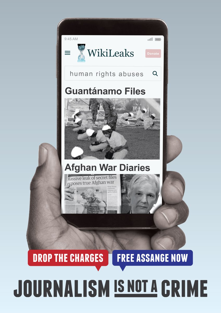 10 years ago WikiLeaks began publishing the #GitmoFiles - the charges against Julian Assange relating to this publishing carry a 40 year sentence
#JournalismIsNotACrime #FreeAssangeNOW