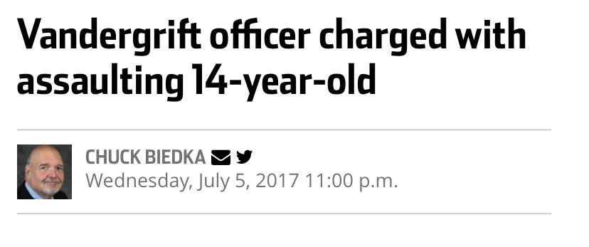 Officer William Moore was charged with assaulting and threatening a child in 2017. There were no consequences.
