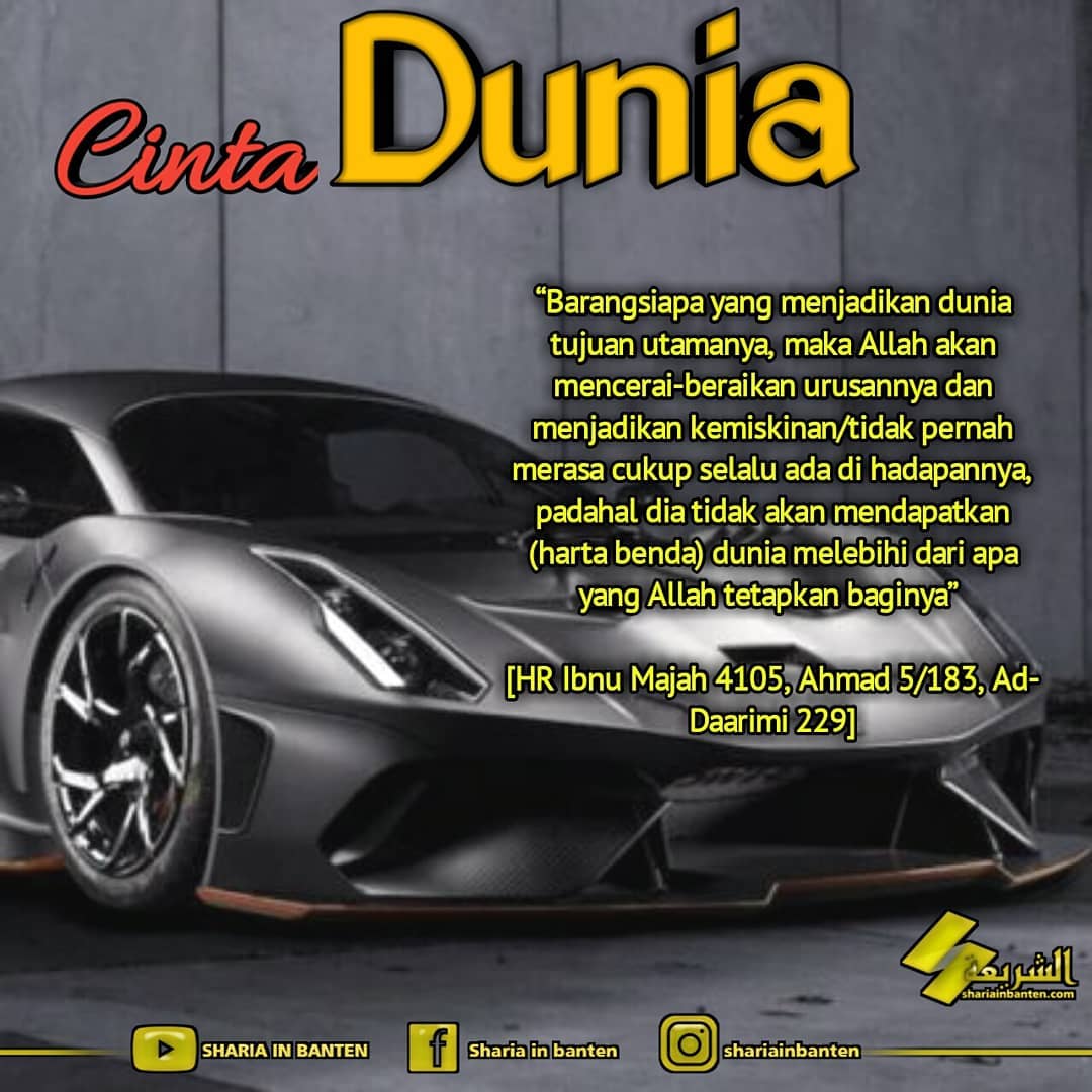 Iramasari7's tweet photo. CINTA DUNIA

Rasul SAW,  Bersabda :

مَنْ كانت الدنيا هَمَّهُ فَرَّق الله عليه أمرَهُ وجَعَلَ فَقْرَهُ بين عينيه ولم يَأْتِه من الدنيا إلا ما كُتِبَ له

“Barangsiapa yang menjadikan dunia tujuan utamanya, maka Allah akan mencerai-beraikan urusannya dan menjadikan kemiskinan/tida https://t.co/eBj9xT2iAe