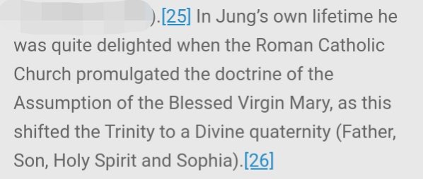 There are three marvels: God and man, mother and virgin, triune and one. The Axiom of Maria with its four stages, and the Divine Quaternity of the Father, the Son, the Holy Spirit, and Sophia. We undergo these four stages until the tension is released and we experience wholeness.