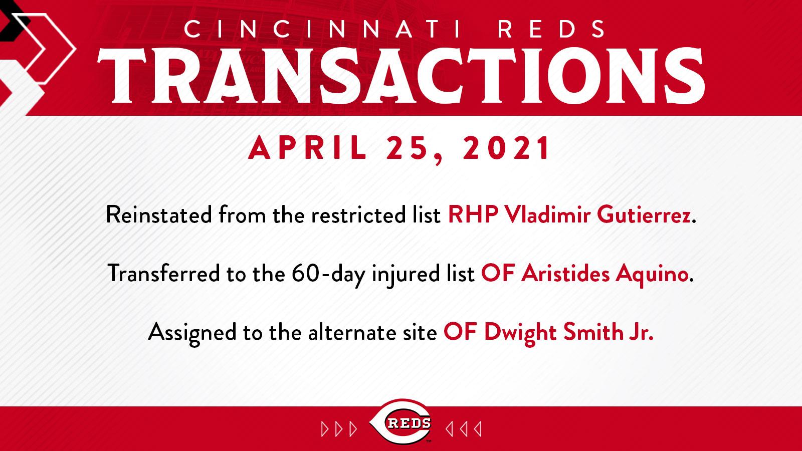 Cincinnati Reds on Twitter "The Reds today made the following