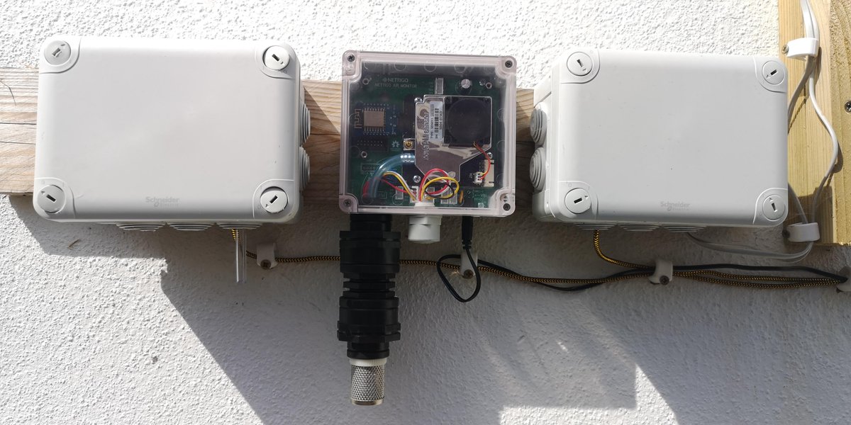 Jeffrey_Roe's tweet photo. Assembled the air quality sensor kit "Nettigo Air Monitor" today. Data is on @SensorCommunity. Will be interesting to see if the heater has a big impact on the reading compared to the other sensors. #nam033 #nettigo https://t.co/jAr7TOyElO
