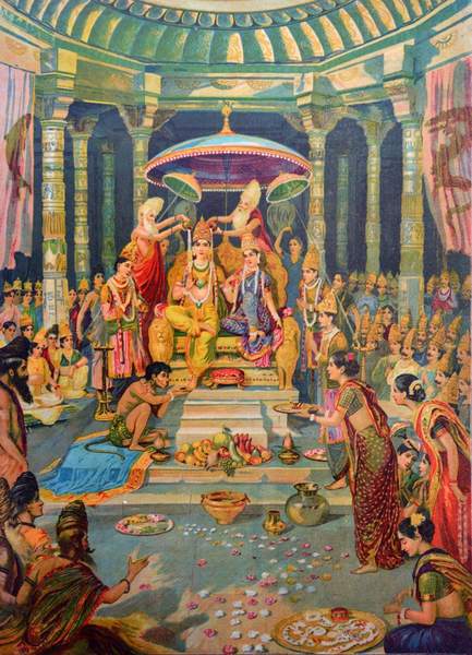 राम-रावण युद्ध समाप्त हो चुका था। जगत को त्रास देने वाला रावण अपने कुटुम्ब सहित नष्ट हो चुका था।श्रीराम का राज्याभिषेक हुआ और अयोध्या नरेश श्री राम के नेतृत्व में चारों दिशाओं में शन्ति थी।अंगद को विदा करते समय राम रो पड़े थे ।हनुमान को विदा करने की शक्ति तो राम में थी ही नहीं ।