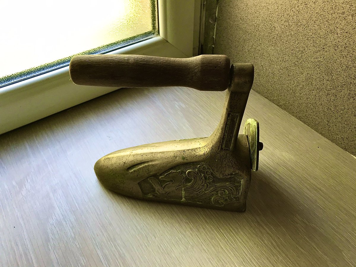 Later, once she’d stopped lying in the garden smoking cigs, she spotted this. An antique iron I’d been using as a window stop. This antique wasn’t discovered in my barn but is, in fact, a family heirloom. It’s been in my family since my mother stole it from a pub in Manchester...