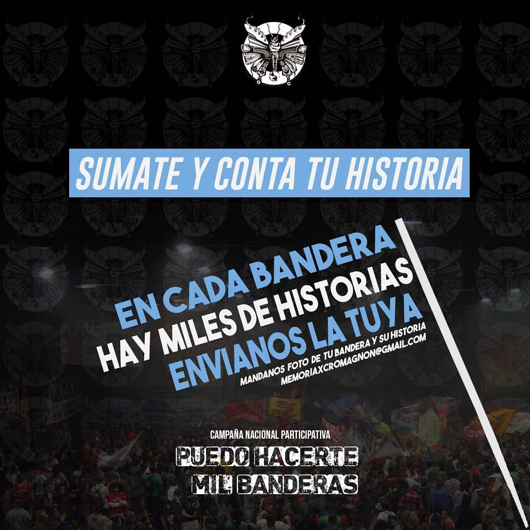 Desde la Coordinadora, decidimos comenzar a trabajar en la construcción de un Archivo con Identidad y con Memoria. 
Será por etapas, abierto y participativo. 

#Ahora es el momento de las banderas, te invitamos a colgar la tuya junto a las nuestras. 

#CromañonNosPasoaTodxs