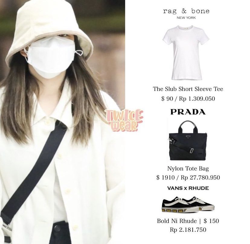 oncetwicebrasil's tweet photo. 📷 – Peças da #JEONGYEON no aeroporto hoje:

Blusa (Rag&amp;Bone) — R$ 492,88
Bolsa (Prada) — R$ 10.459,95
Tênis (Bold Ni Rhude) — R$ 821,46

#TWICE #트와이��� @JYPETWICE https://t.co/CbNXQ52v0v