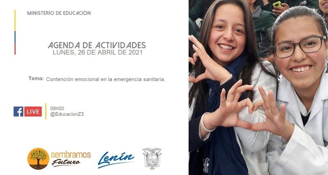 EducacionZ3_Ec's tweet photo. MAÑANA | A través de Facebook Live, conoce el trabajo de los profesionales de los Departamentos de Consejería Estudiantil (DECE) sobre contención emocional y las experiencias de los estudiantes en la emergencia sanitaria. 
#JuntosPorLaEducación https://t.co/LvujL4YFpf