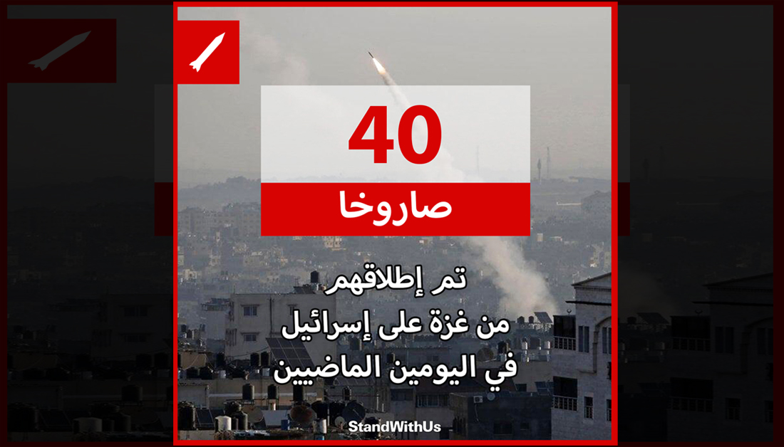40 صاروخًا أطلقهم الإرهابيون من قطاع غزة على المدنيين الأبرياء في جنوب إسرائيل في اليومين…