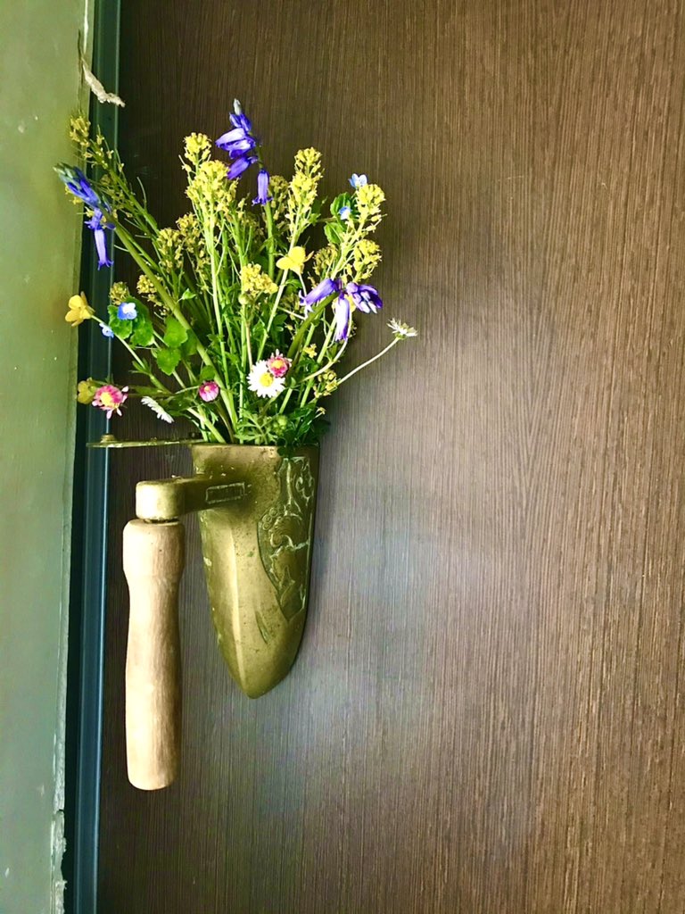 So now it’s not only a funky and functional handle, it can be used to place pretty shit in. And, once my lavender is in full bloom, it’ll make the bathroom smell pretty as well...