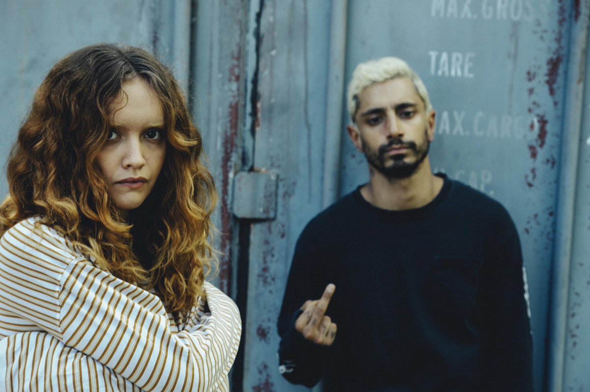 thisisnotahmad's tweet photo. riz ahmed and olivia cooke on the set of ‘sound of metal’ https://t.co/NjB4SeABv1