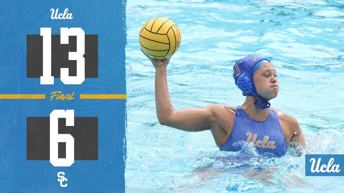 UCLAWaterPolo's tweet image. FINAL | No. 3 UCLA (11-3, 9-3 MPSF) takes down No. 1 USC (17-1, 11-1 MPSF), 13-6, on SENIOR DAY! @val__ayala led all scorers with a career-high four goals! @Georgiaophillip had 11 saves!
#GoBruins