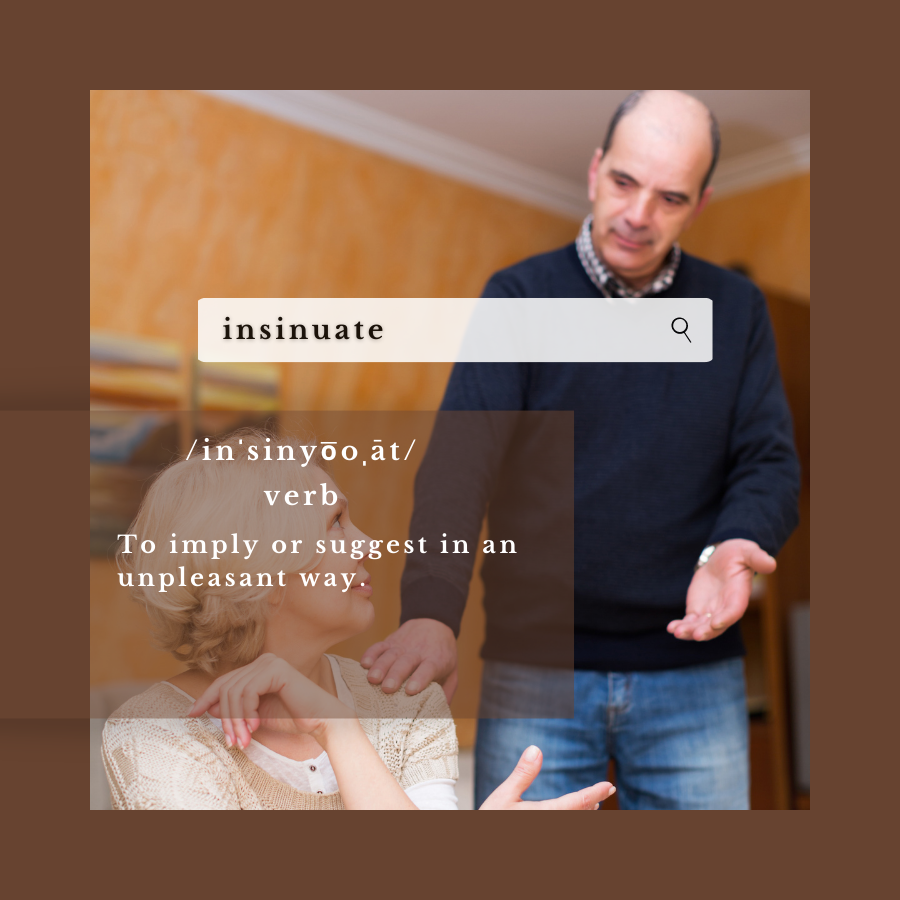 FEU_ELC's tweet photo. Happy Sunday, everybody!

Today’s WOTD: Insinuate /inˈsinyo͞oˌāt/
— To imply or suggest in an unpleasant way.

Latin insinuare from the prefix in- and sinuare “curve”, having a connotation of “being introduced tortuously”.

© Pinterest https://t.co/qm7ByTWCoV