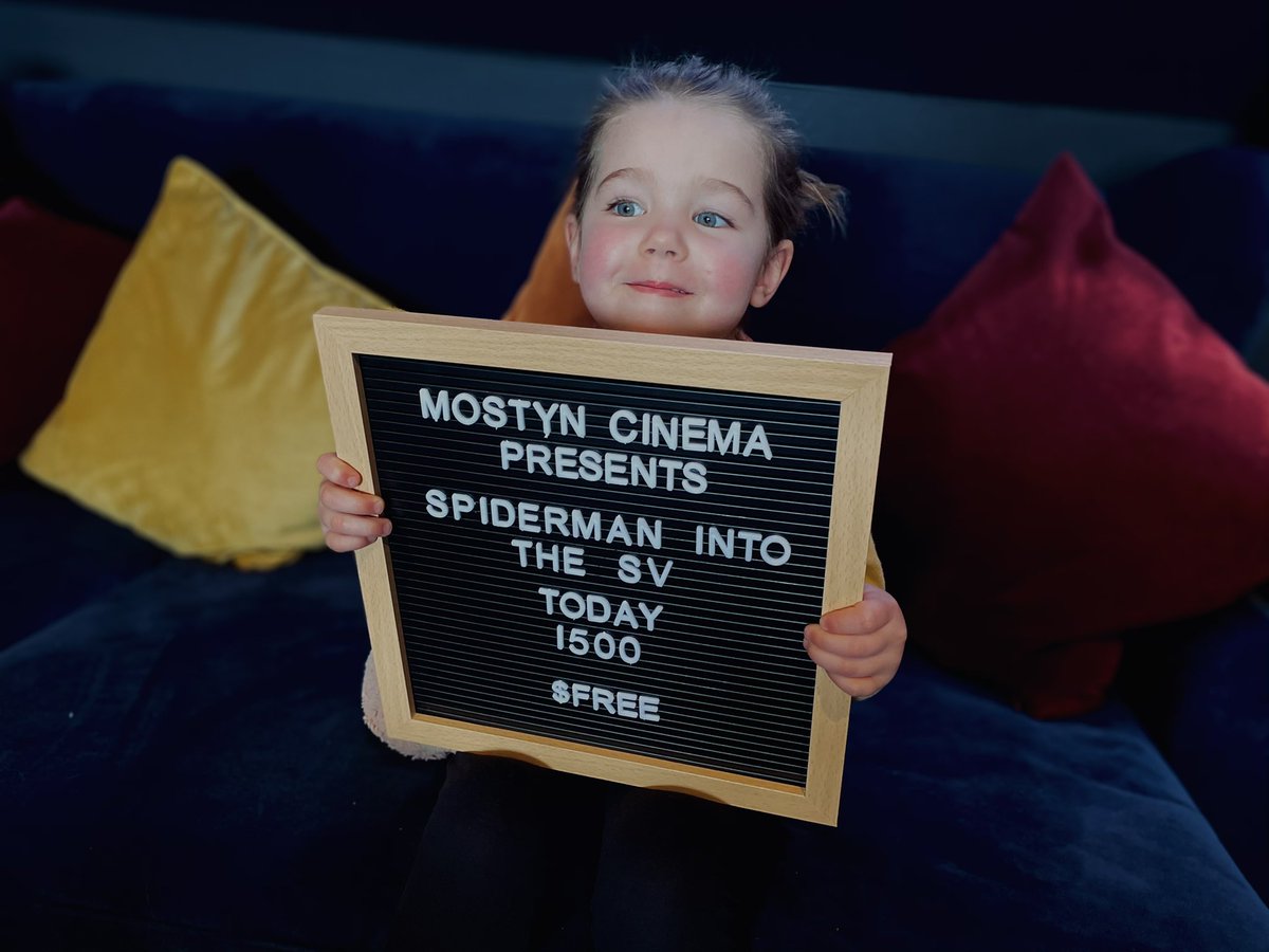 Bostondunk's tweet image. Today’s movie was a first for all of us and an absolute gem! #MostynCinema #spidermanintothespiderverse ❤️🎥