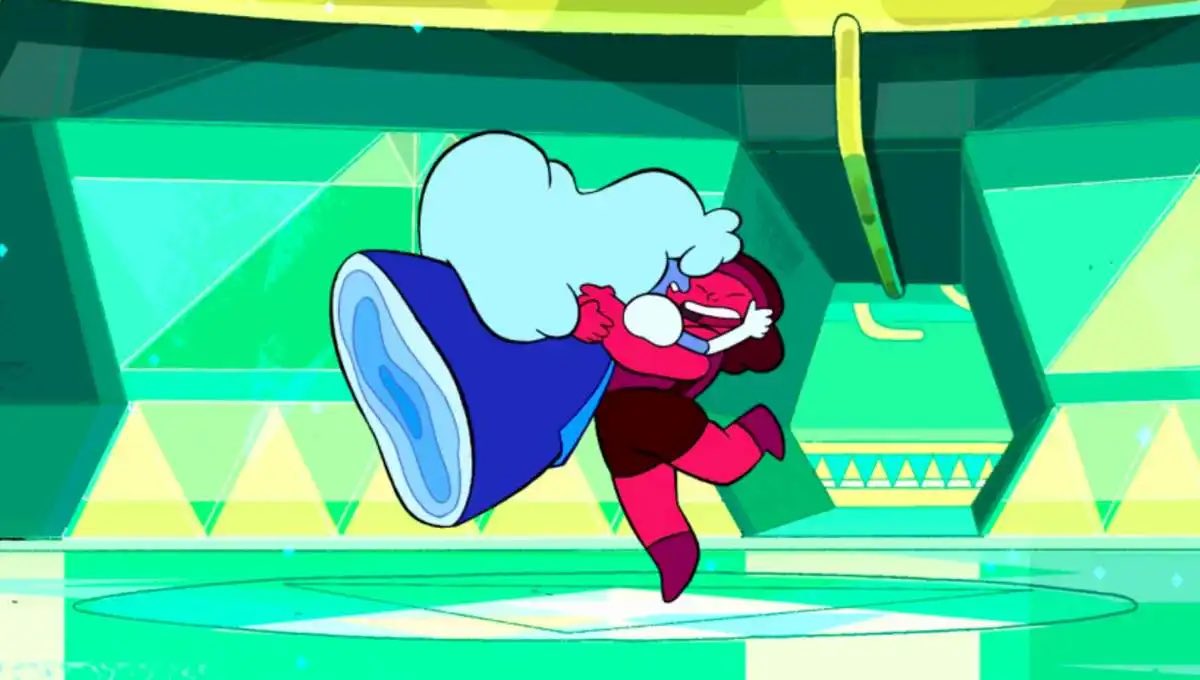 sapphire (left) and ruby (right) from steven universe