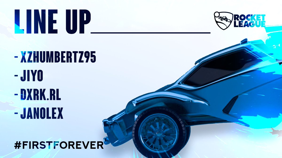 firstteamgg's tweet photo. [RL] Anunciamos a nossa nova line de Rocket League! Com o @HumbertoGamer95 continuando, nós damos boas vindas ao Jiyo, Dxrk e Janolex. SEJAM BEM VINDOS! 

#FirstForever https://t.co/Z538UBDCB9