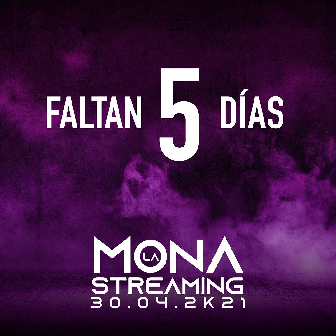 Faltan solo 5 días para el Streaming de La Mona
¿TODAVÍA NO COMPRASTE TU ENTRADA?
Cómprala en passline.com o en Disqueria Eden 
- - - - - - - - 
Míralo por ArgentinaShowLive.com
- - - - - - - -
Con la compra de tu entrada participas del sorteo de 1 Millón de Pesos