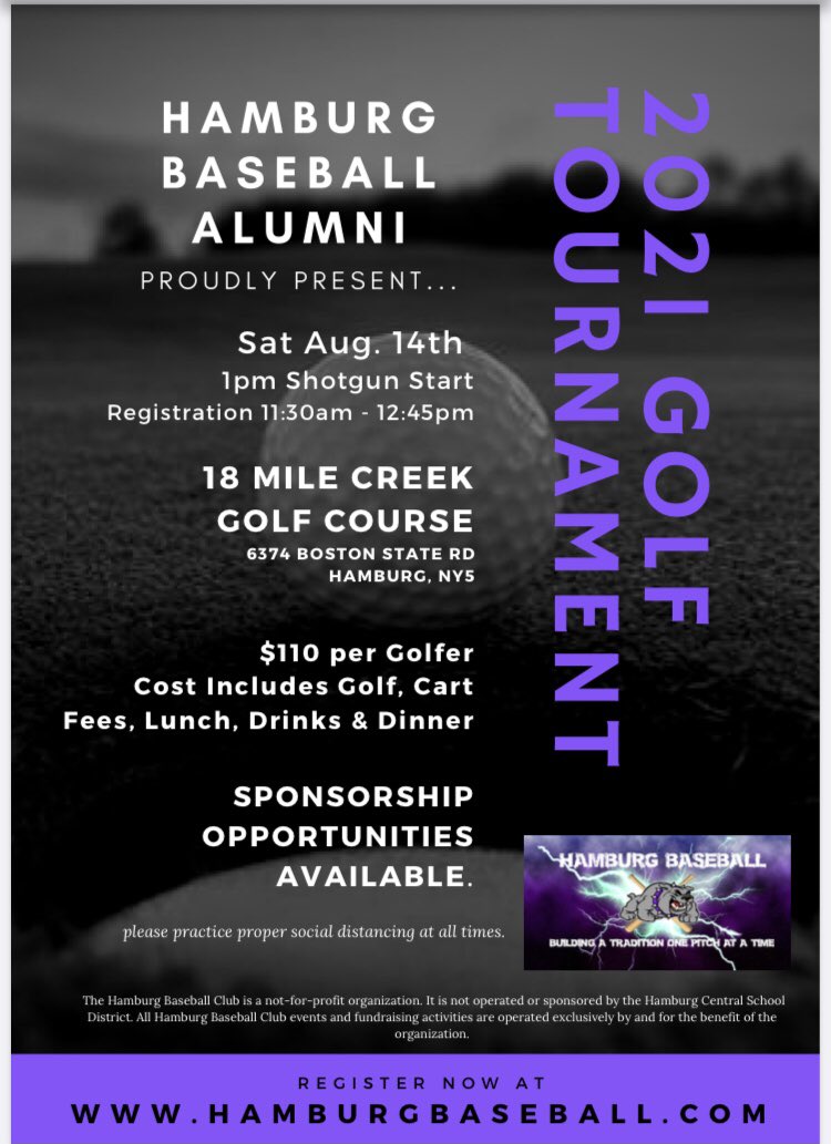 HHSbaseball14's tweet photo. ⛳️GOLF TOURNAMENT⛳️

Mark your calendars!! 
🗓Sat, Aug 14 
⏰1 pm
📍18 Mile Creek Golf Course

Festive gathering of Alumni &amp; Friends https://t.co/EqWKTcQFTr