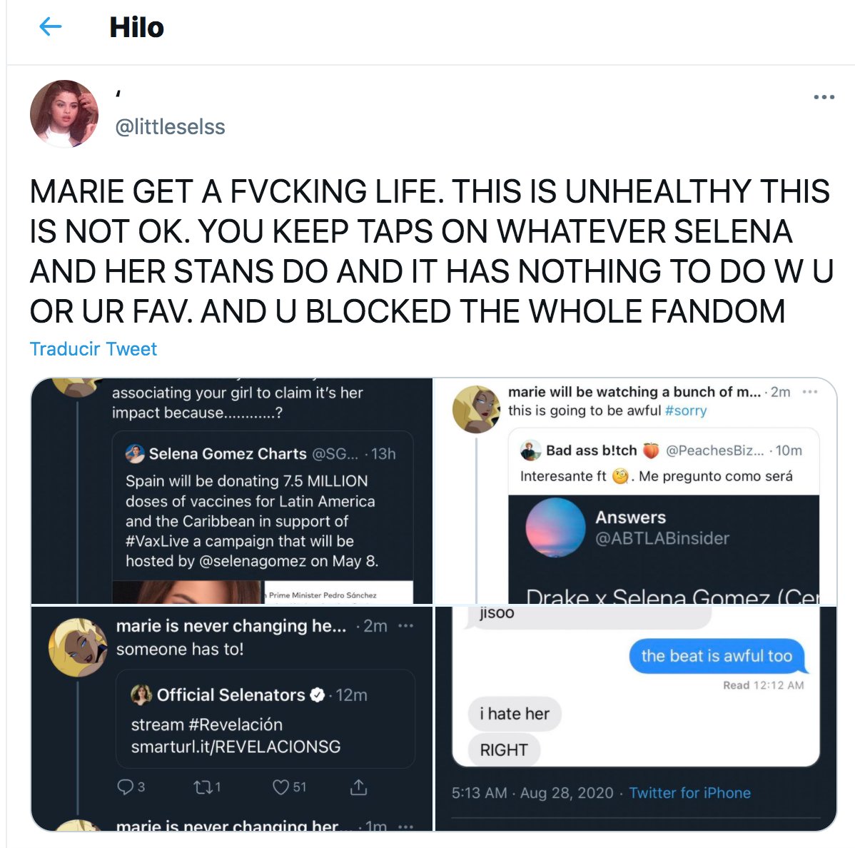 flowespinks's tweet image. La obsesión que manejas con Selena wtf ??? @vanishsghost ahora bloqueame como lo haces con toda Selenation