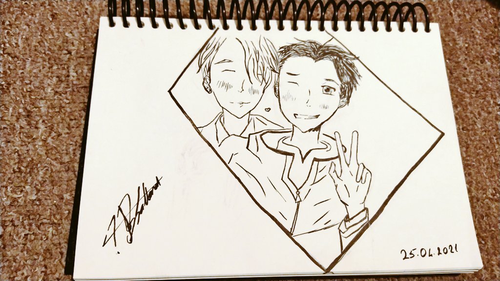 Saltanatt_b's tweet photo. Yuri and Victor drawing by me :3 (ik its not great but hey i tried...)

.
.
.
.

#YuriOnIce #iceskating #beginner #drawing #anime #katsukiyuri https://t.co/20WeEPFaWq