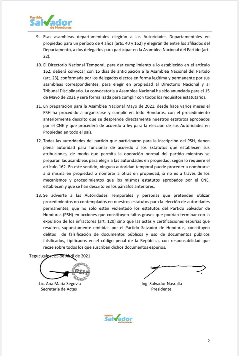 Partido Salvador de Honduras tweet media