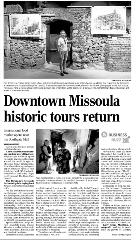 UMontanaHistory's tweet photo. Downtown #Missoula History Tours Resume #MakingHistoryPublic https://t.co/CI2qQrrW1e https://t.co/0wn4WYxCi8