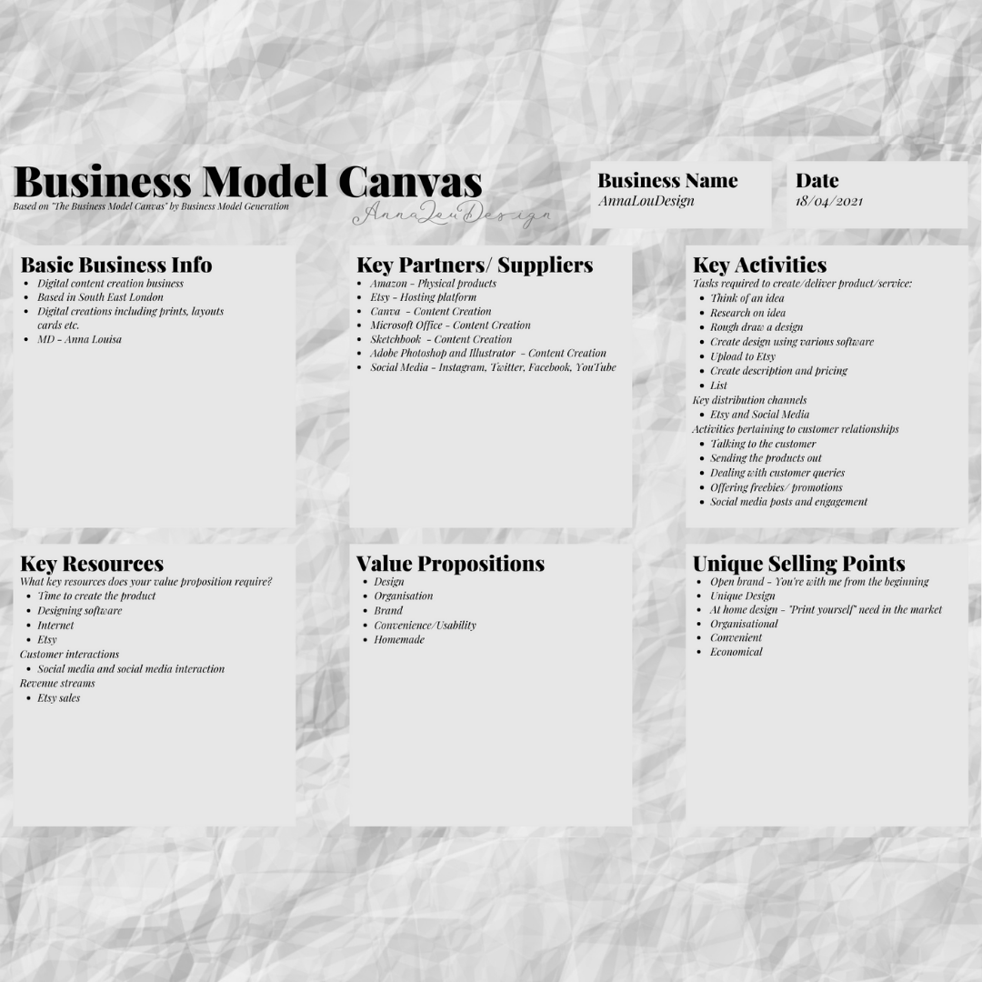 AnnaLouDesigner's tweet photo. Planning my business makes it all really exciting!
If you haven't already, be sure to check out my YouTube video where I complete a business model canvas.

#BusinessModelCanvas #Business #Model #Canvas #Plan #BusinessPlan #Planning #Organising #Digital #Content #Creation #Creator https://t.co/RkYYix47l5
