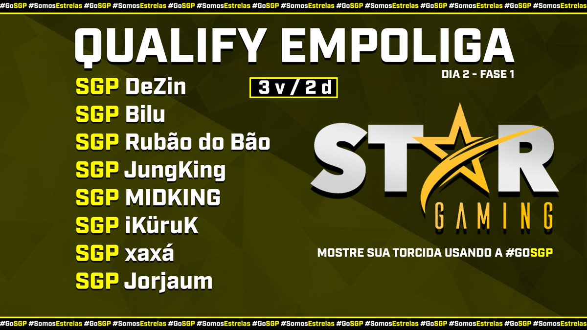 StarGamingBR_'s tweet image. Fechamos a 1° fase o qualify da @empoligaoficial 3/2!

Vamos treinar e aprender com os erros e voltar mais fortes!

#GoSGP ✨
#SomosEstrelas ⭐️